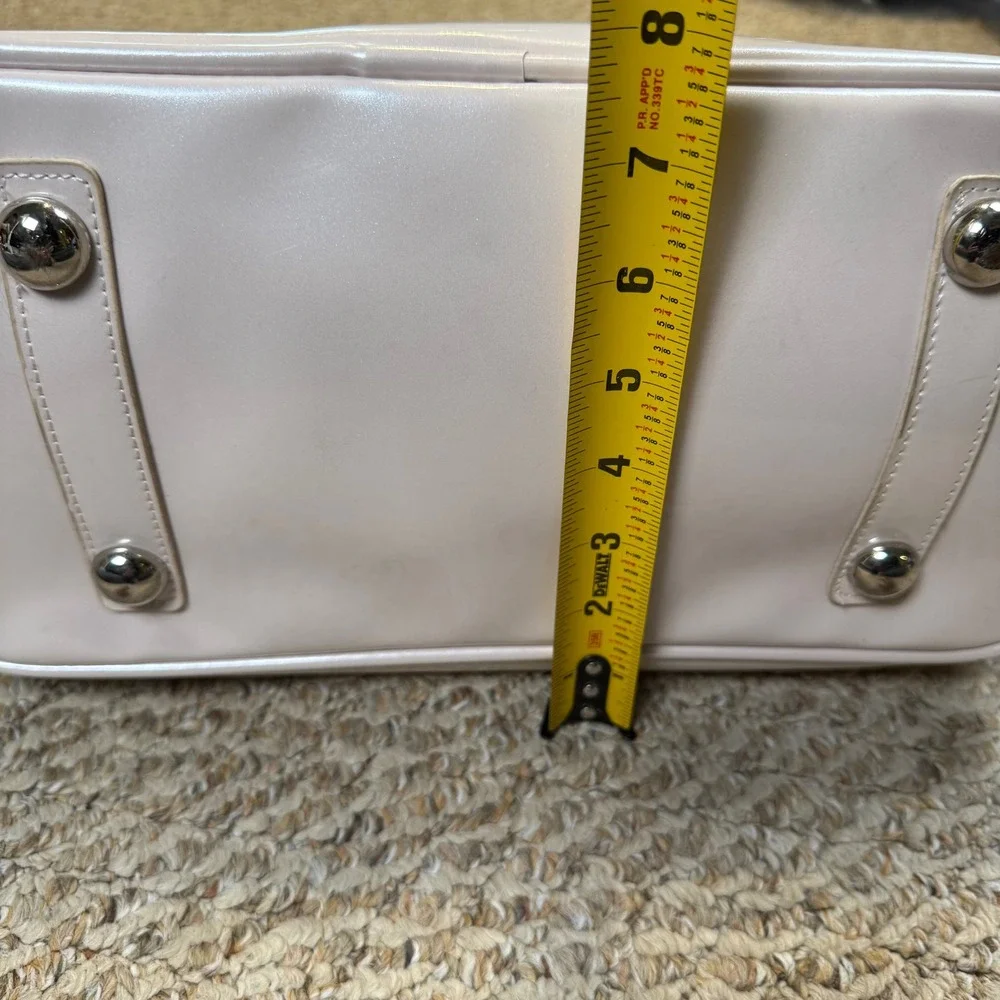 Hello Kitty Sanrio Leopard Print Patent Dome Satchel Handbag Light Pink Brown
